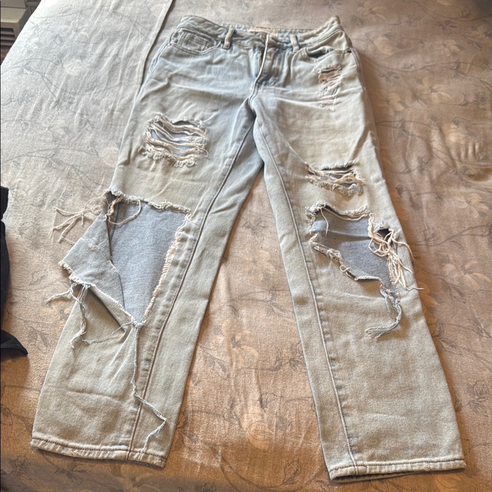 Distressed Light Blue Women's Jeans